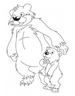 animals and their young ones kids coloring pages