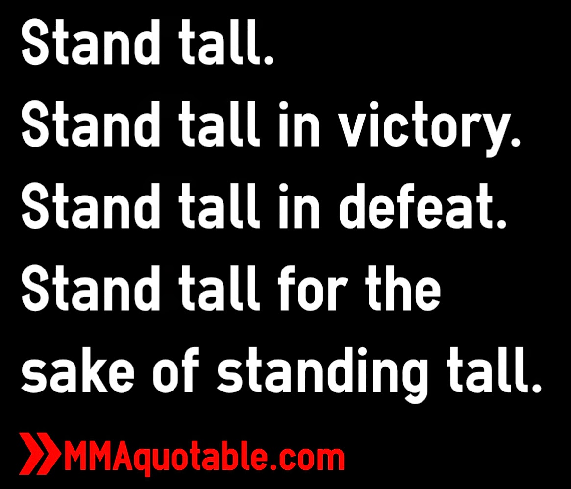 Motivational Quotes with Pictures (many MMA & UFC) Stand tall. Stand