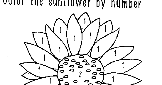Coloring & Activity Pages: Sunflower Color-by-Number