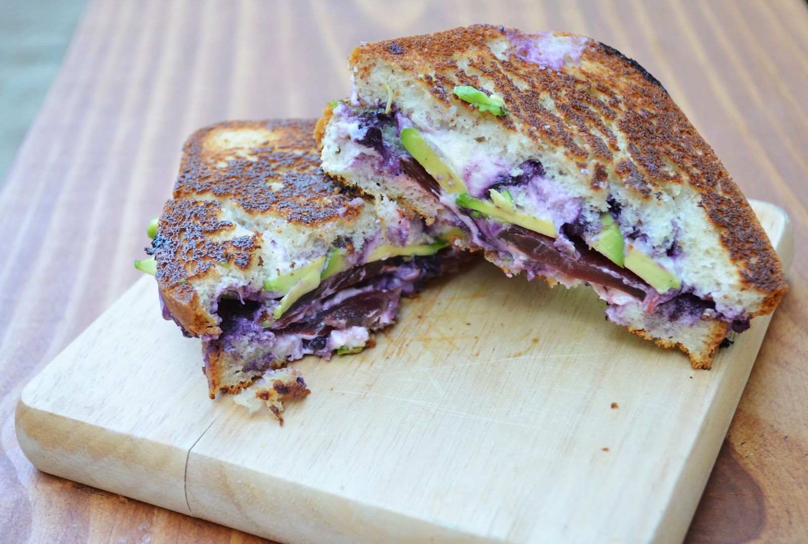 love lola blueberry goat cheese and beet grilled cheese