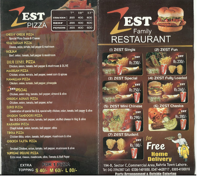 Zest Family Restaurant In Bahria Town Lahore - A Blog About Bahria Town - Bahria Town Lahore and