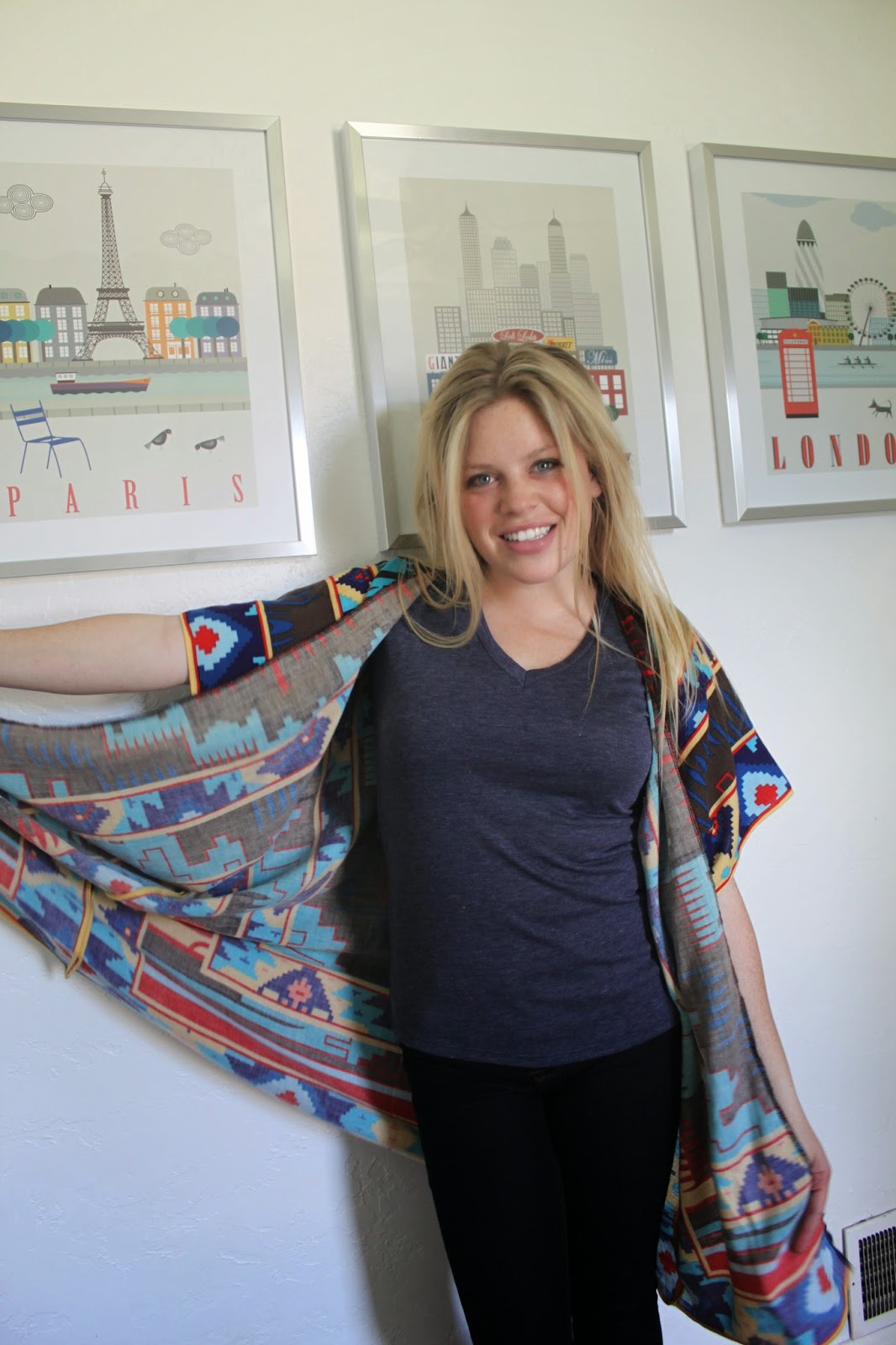 Keeping Up With Us Jones' Refashion making a Kimono from a Scarf