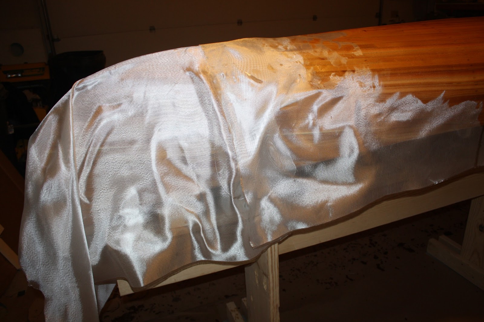 Cedar Strip Canoe Fiberglassing