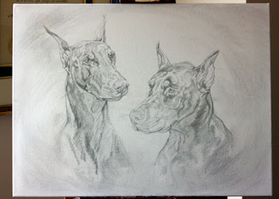 pet portrait sketch by Lori Levin