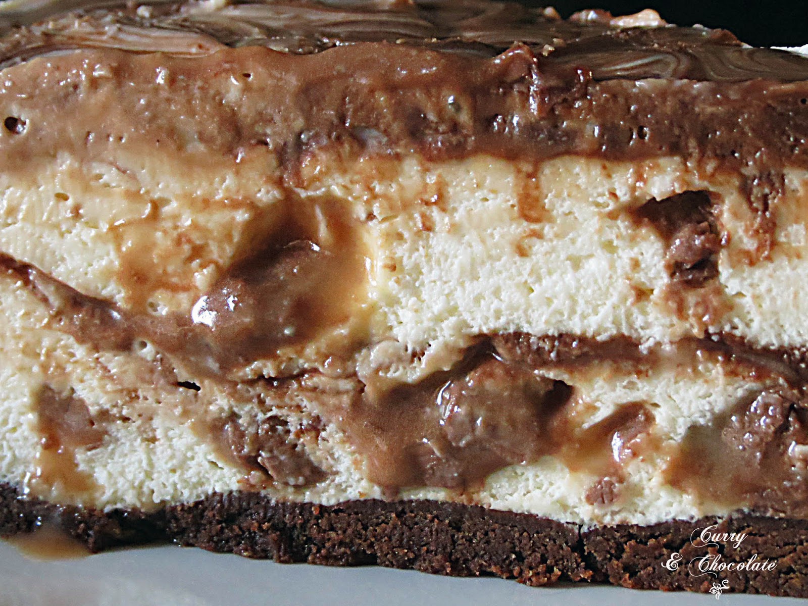 Tarta de queso con chocolatinas y caramelo - Mars chocolate bar cheesecake Tarta de queso con chocolatinas y caramelo - Mars chocolate bar cheesecake