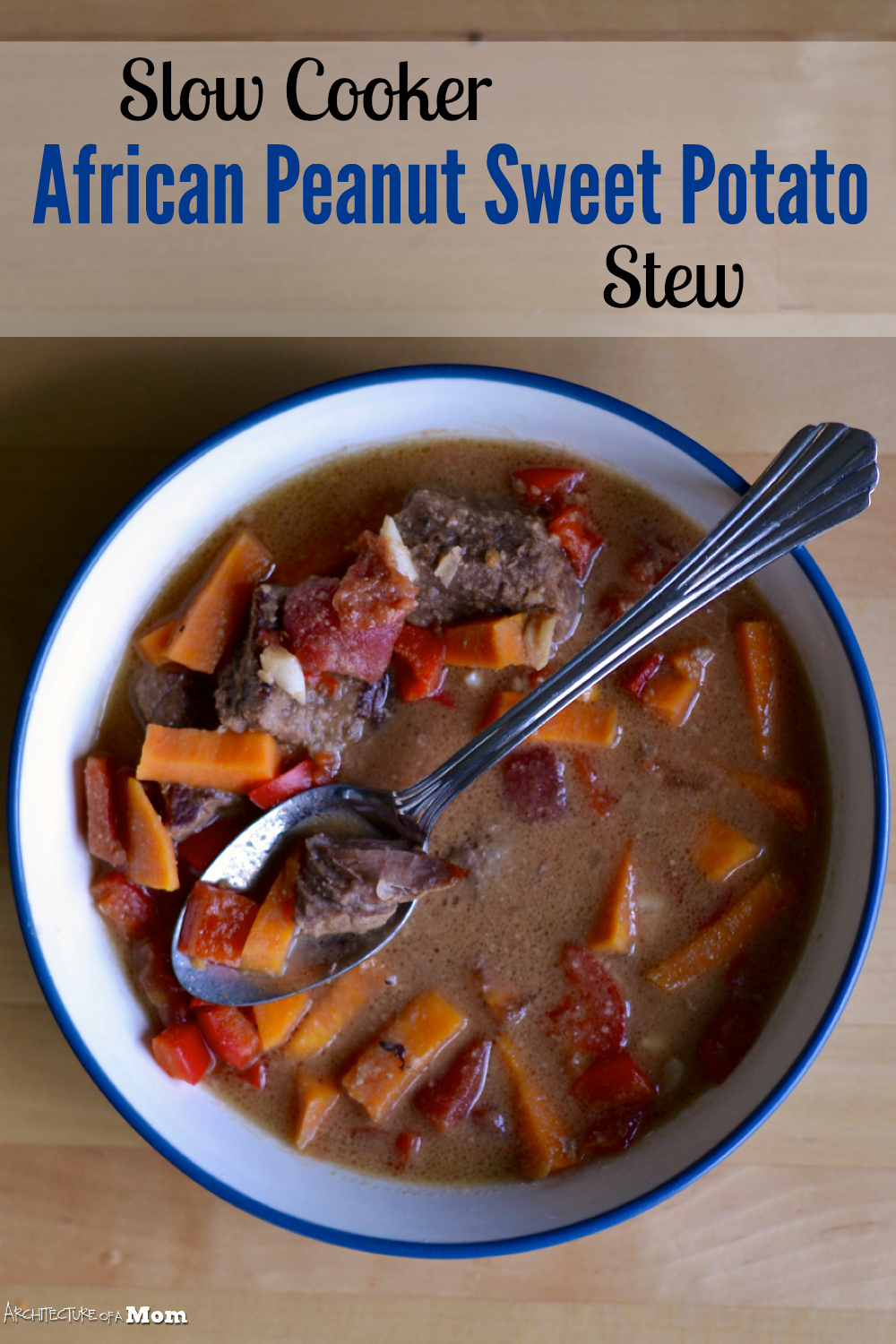 Architecture of a Mom Slowcooker African Peanut, Beef and Sweet Potato