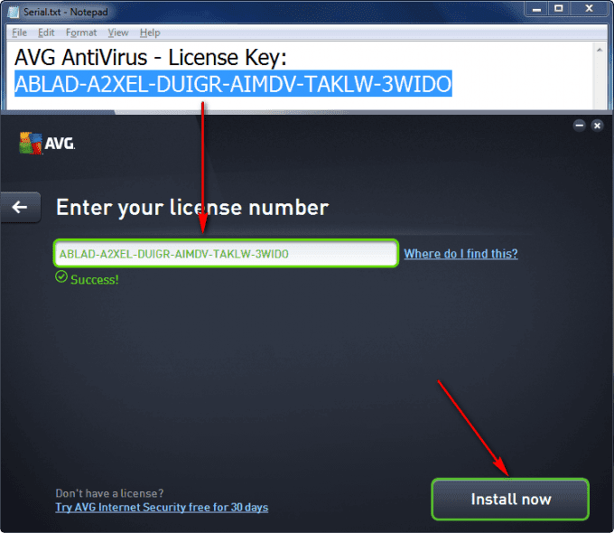 avg antivirus 2016 license number