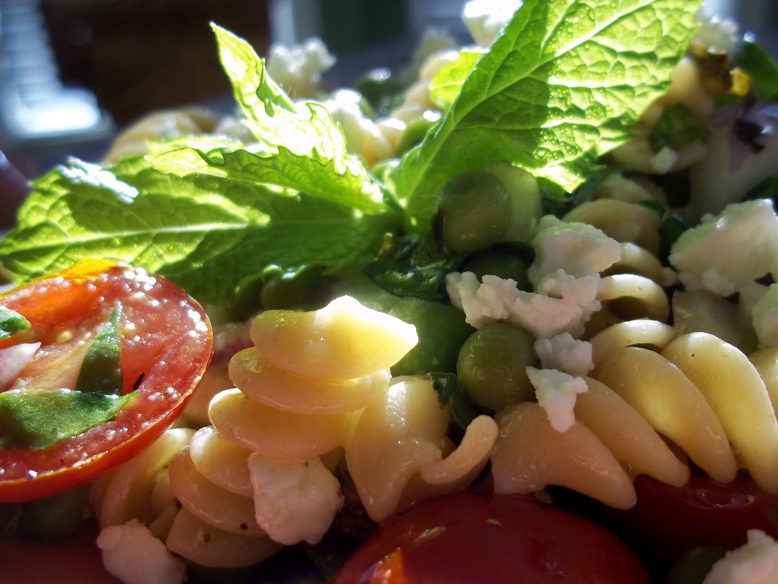 Snackers Delight Green Pea and Mint Pasta Salad with Feta Cheese