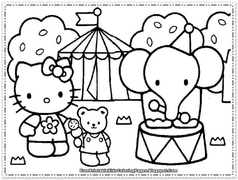 Cute Hello Kitty Coloring Pages