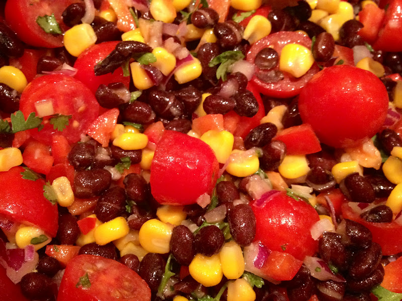 Walking with Big EZ Black Bean Confetti Salad