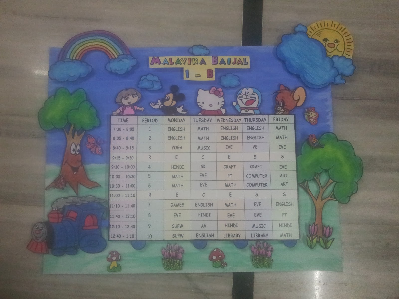 Time Table Chart For Classroom