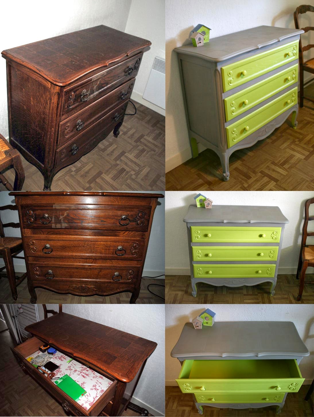Bababiduda: avant / après d'une vieille commode relookée