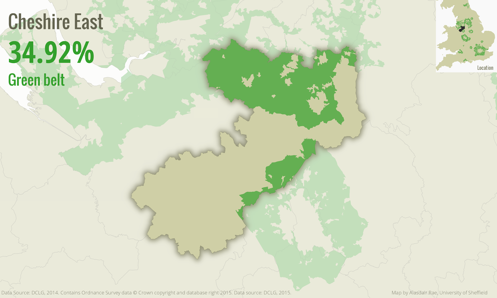 under the raedar Creating an English green belt atlas