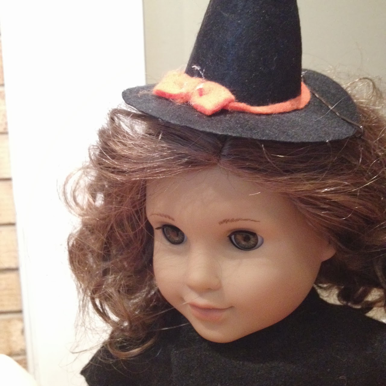 Doll Clothes Made 2 Fit American Girl 18" Witch Costume Black Dress Cape Hat 