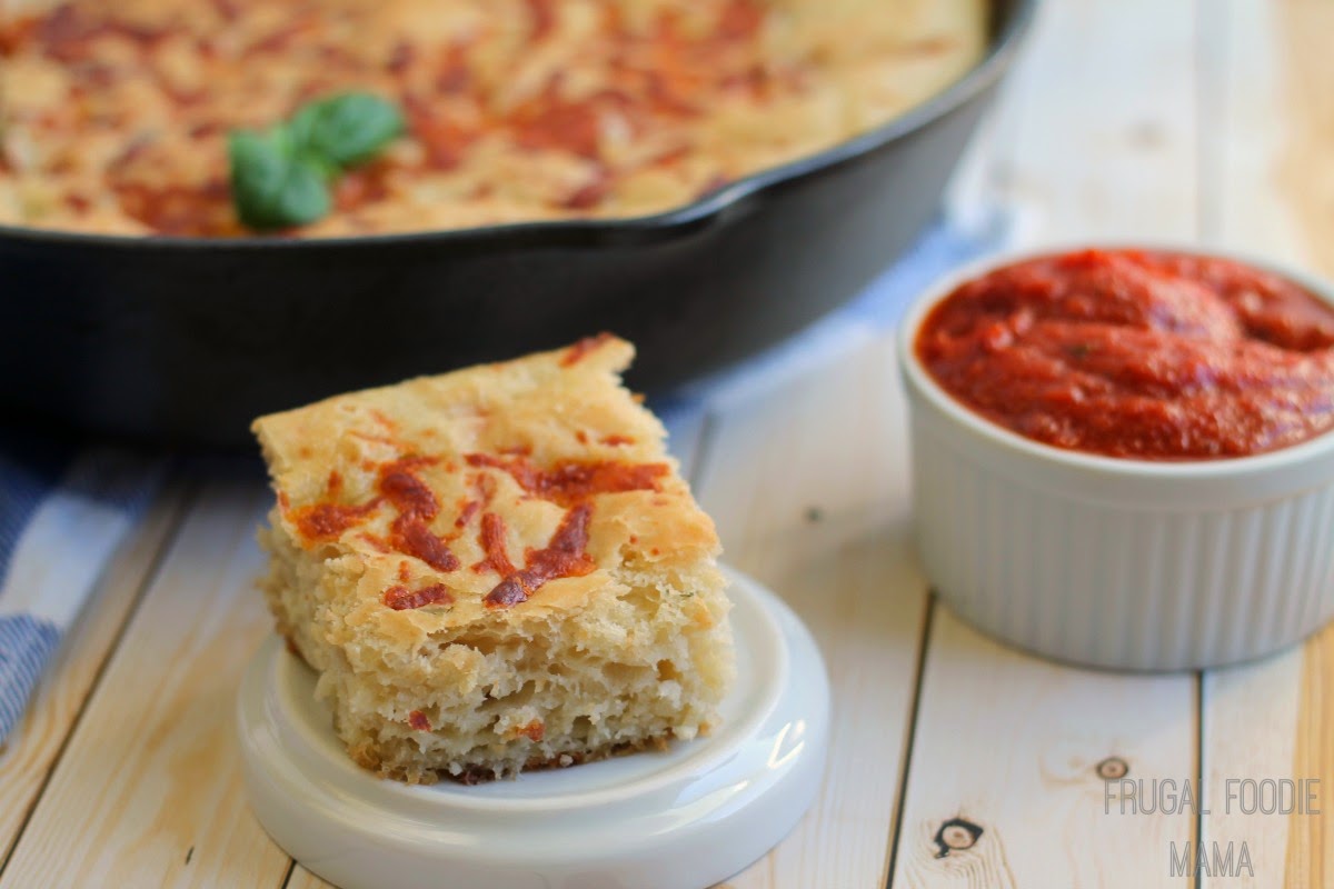 Frugal Foodie Mama Basil, Garlic, & Mozzarella Focaccia