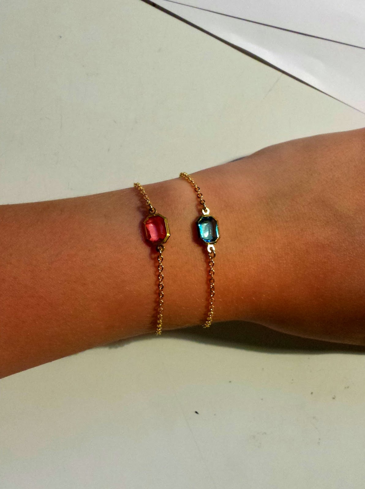 Clothes & Dreams: Self-rewarding during exams (shoplog): Armcatchers pink and blue bracelets