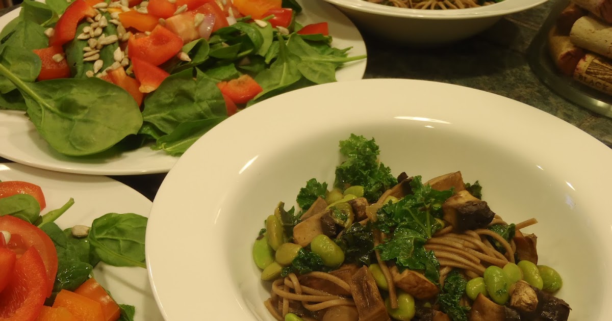 Yummy Fixins Soba Noodles with Kale and Portobello