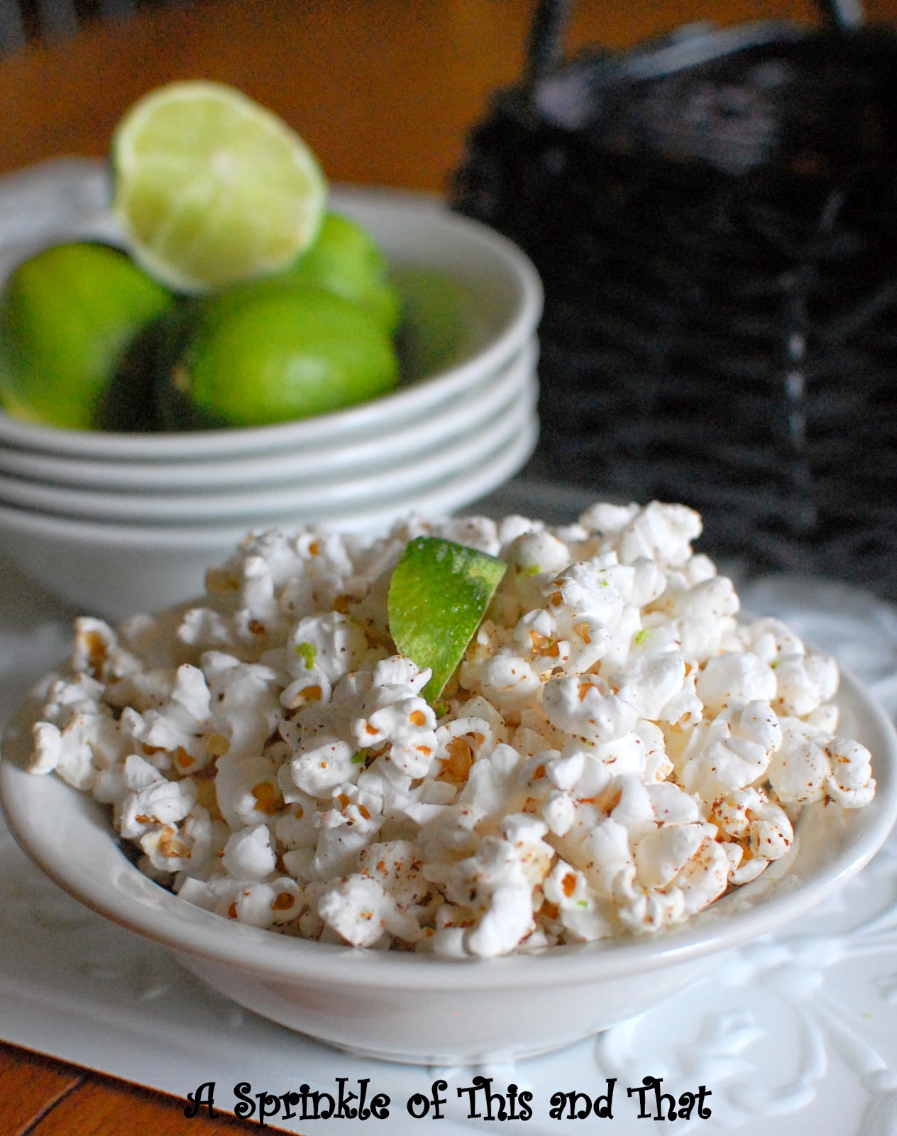 A Sprinkle of This and That Chili Lime Popcorn