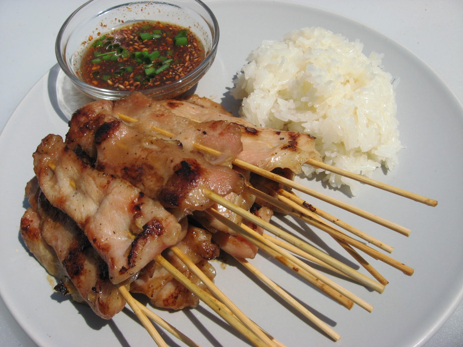 Modern Thai Food BBQ pork on stick!!!