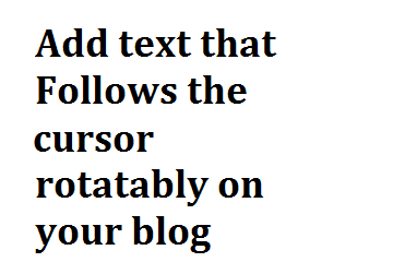 add text that follows the cursor cursor text