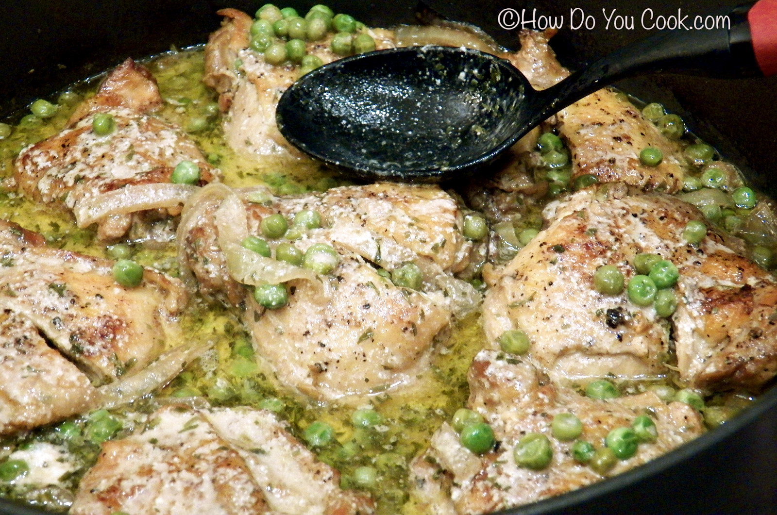 How Do You VinegarBraised Chicken Thighs with Onion and Peas