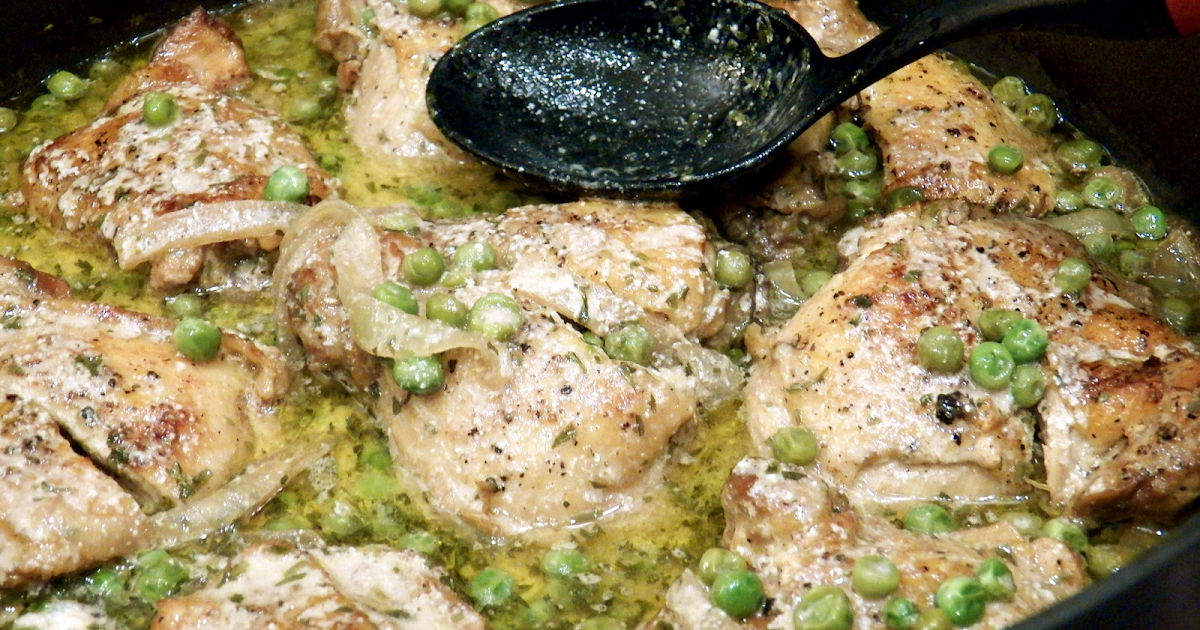 How Do You VinegarBraised Chicken Thighs with Onion and Peas