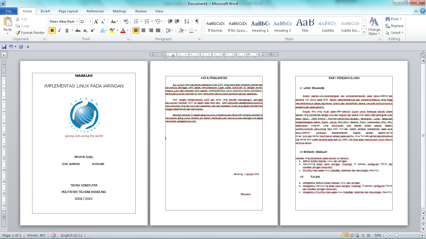Zero Blog Cara Membuat Penomoran Halaman Pada Microsoft Word