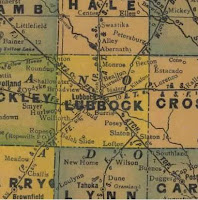 Vintage Lubbock Co., Texas map