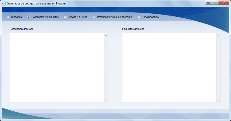 Aplicación Visual Basic .NET Blogger