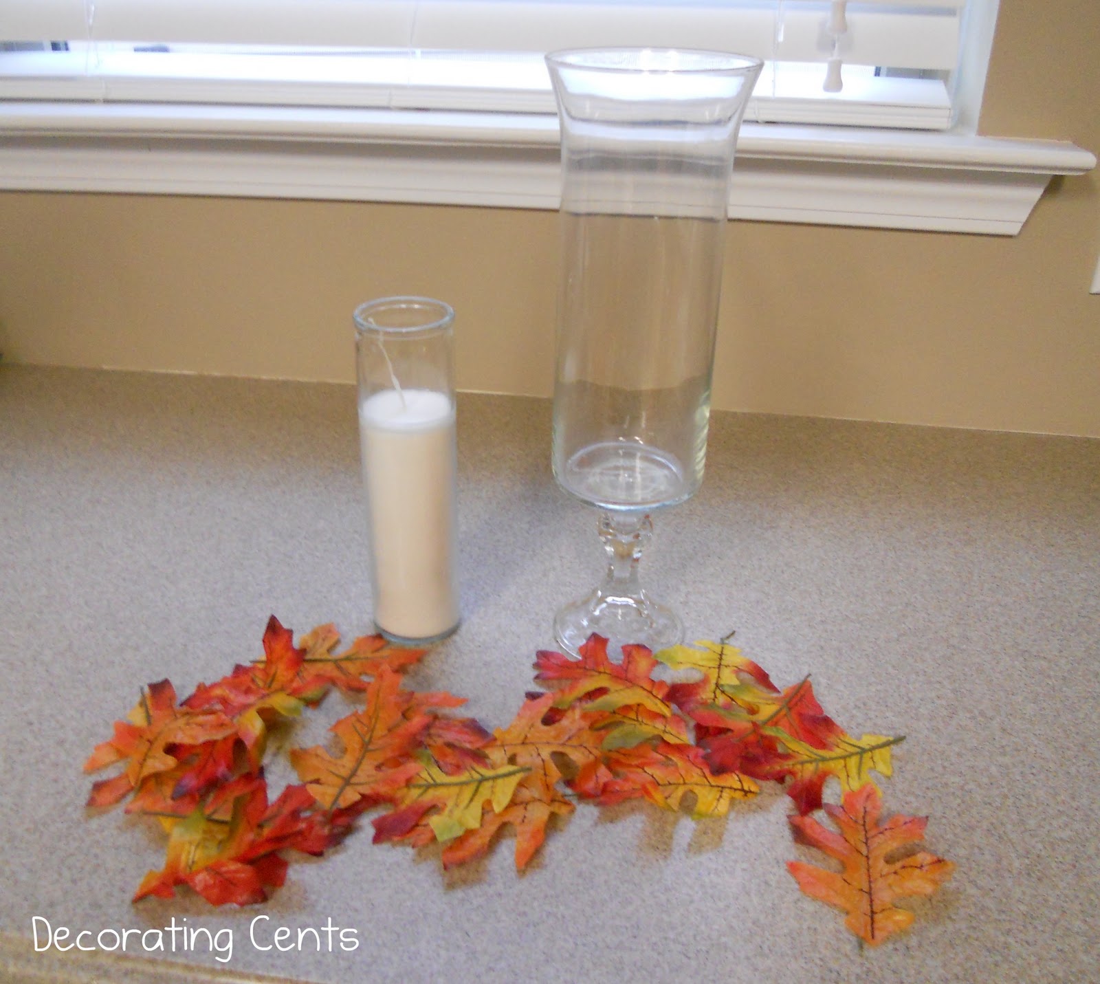 Williams Sonoma Inspired Fall Glass Hurricanes