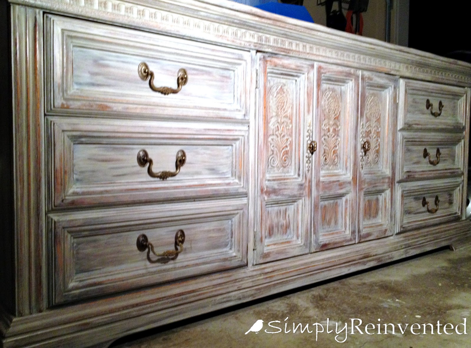 Simply Reinvented Chalk paint white {gray} wash tutorial White