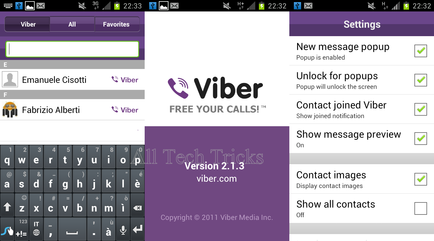 Making Free Phone Calls On Phone Using Applications Viber+Free+Calling