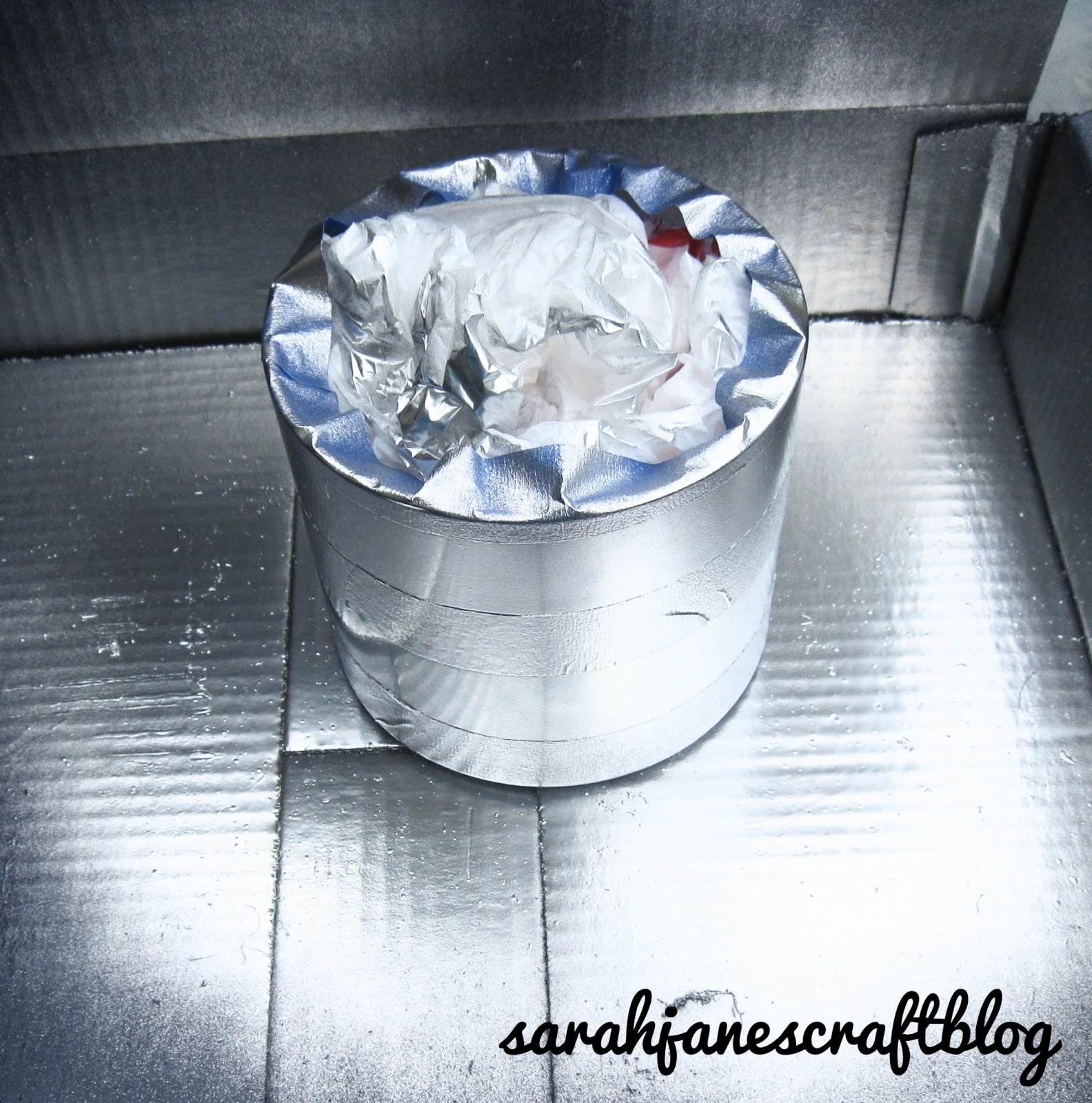 Sarah Jane's Craft Blog Silver Striped Spray Painted Vase