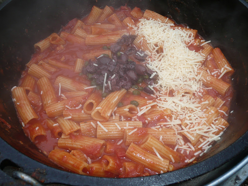 Everyday Dutch Oven Skillet Baked Ziti with Puttanesca Sauce