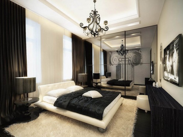 elegant vintage apartment white brown bedroom