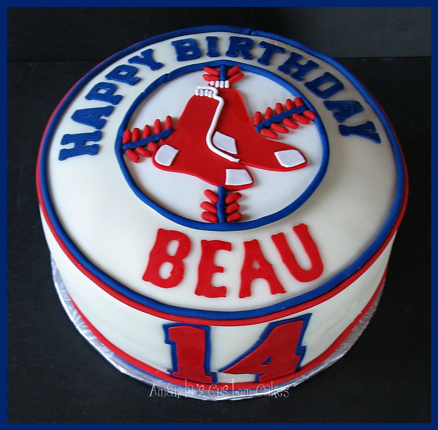 Amanda's Custom Cakes Boston Red Sox Cake