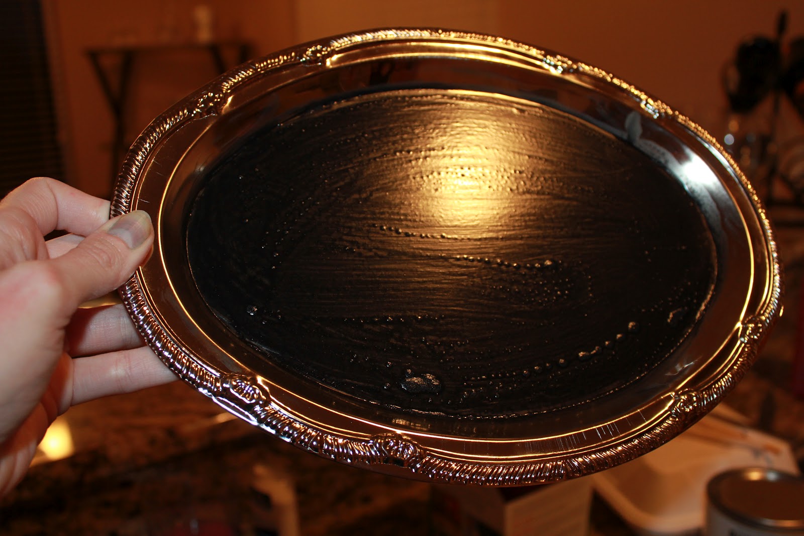 The Posh Pinner Dollar Tree Trays and Chalk Board Paint