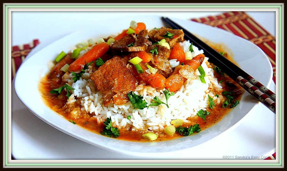 Braised Beef Stew Over Rice SANDRA'S EASY COOKING