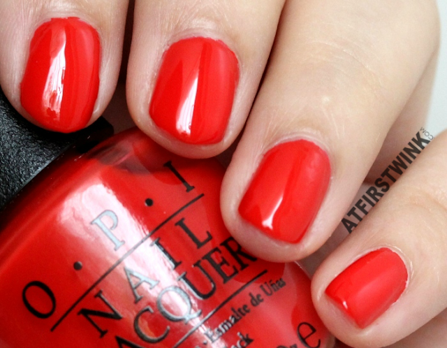 OPI nail lacquer - I STOP for Red swatches close up