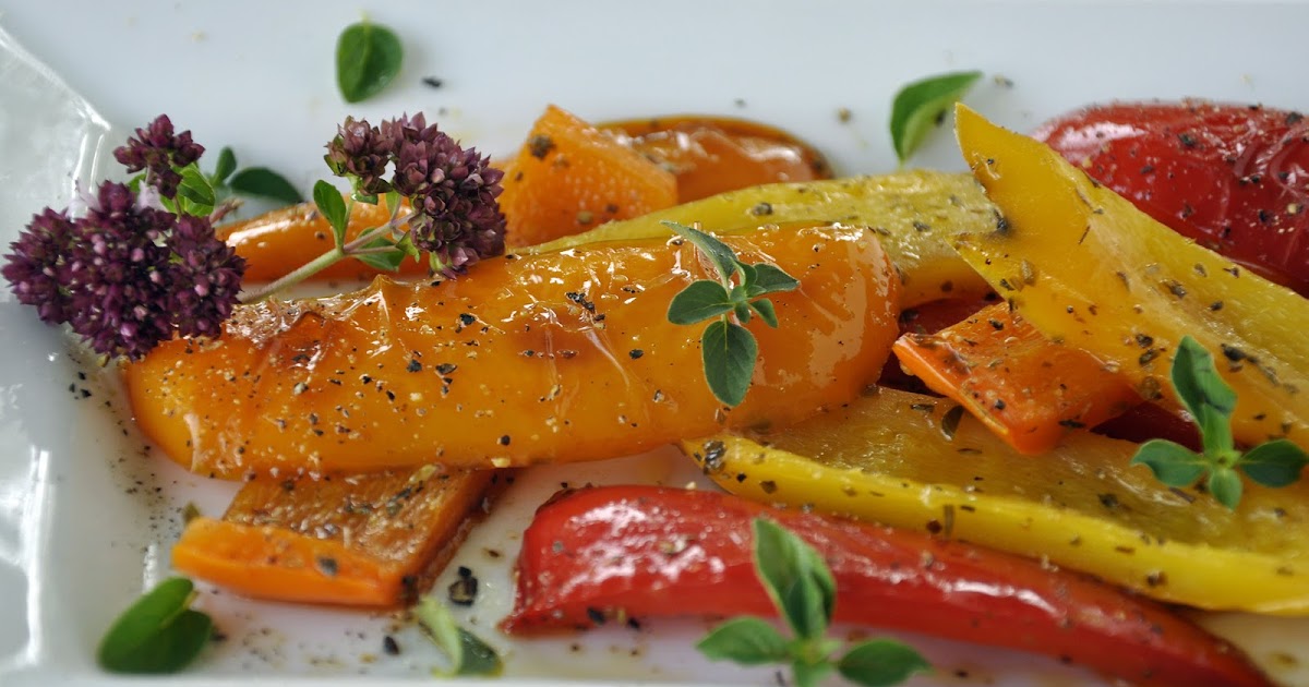 My Carolina Kitchen Sweet Bell Peppers with Vinegar and Oregano