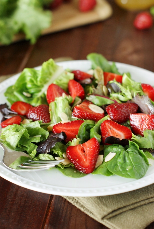Strawberry & Greens Salad with Honey Vinaigrette The Kitchen is My