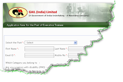 GAIL ET Recruitment Online Form 2011
