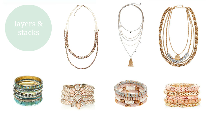 Layered Necklaces and Bracelet Stacks