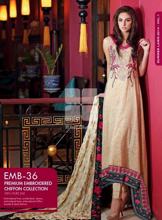 Gul Ahmed Awesome Premium Embroidered Lawn Dress Collection 2014 for Women