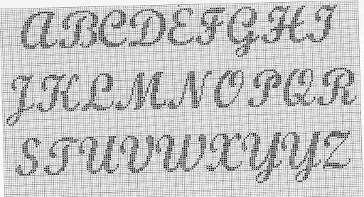 Letras cursivas en punto de cruz - Imagui