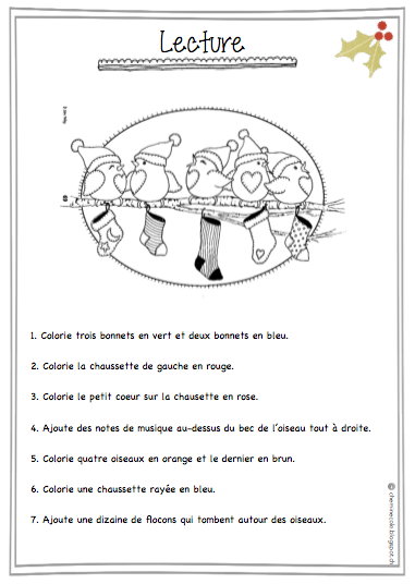 Sur le chemin de l'école: Fiches Noël