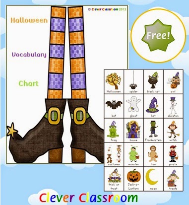 FREE Halloween Vocabulary Chart