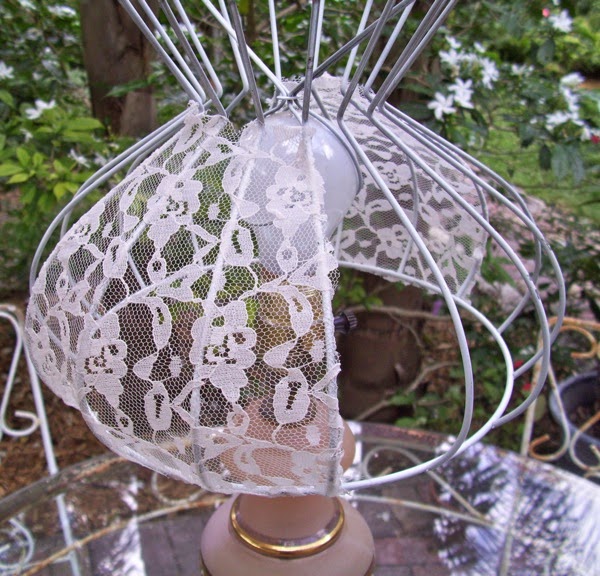 The Polka Dot Closet How To Cover A Lamp Shade With Lace