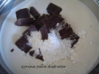 PANACOTTA DE CHOCOLATE CON NATA DE SOJA
