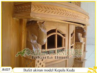 Buffet ukiran kayu jati model kepala kuda Buffet ukiran kayu jati model kepala kuda